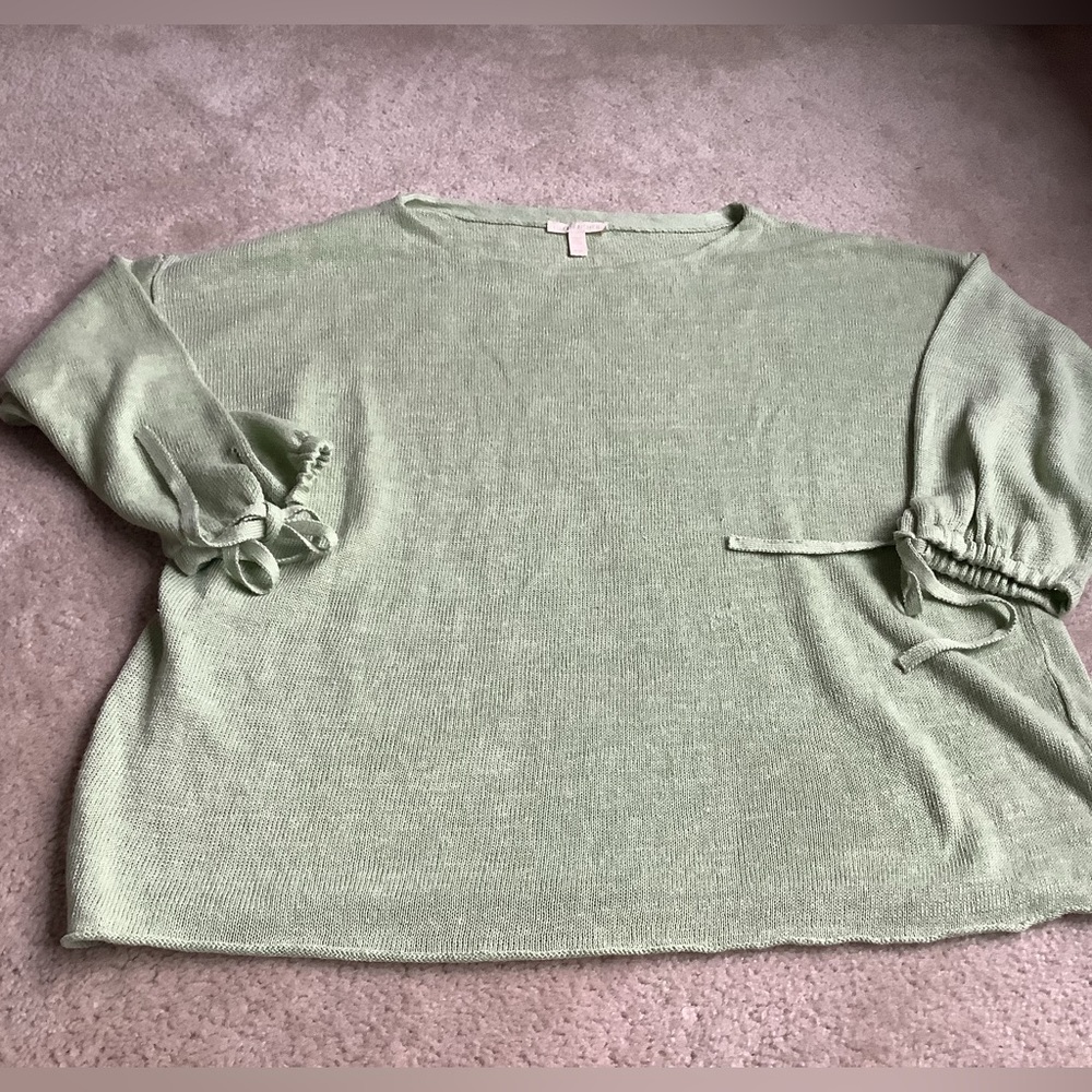 Eileen Fisher 100% organic linen , knit 3/4 sleeves  M/M